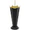 Black Metal Abstract Umbrella Stand with Gold Handle 10" x 9" x 27"
